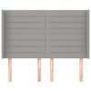 vidaXL Hoofdbord met randen 147x16x118/128 cm stof lichtgrijs