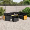 vidaXL 9-delige Loungeset met kussens poly rattan beige