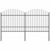 vidaXL Tuinhek met speerpunt staal 337x175 cm zwart