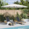 vidaXL Parasol met houten paal 350 cm zandwit