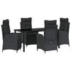 vidaXL Tuin eettafelset 5 st Zwart poly rattan