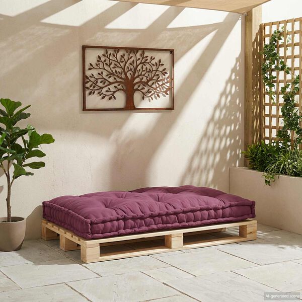 vidaXL Pallet Sofa Kussen Bordeaux 120 x 80 x 12 cm Stof