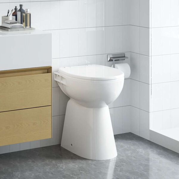 vidaXL Randloos Toilet 7 cm extra hoogte soft-close keramiek wit