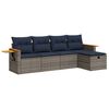 vidaXL 5-delige Loungeset met kussens poly rattan grijs
