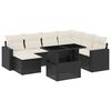 vidaXL 8-delige Loungeset met kussens poly rattan zwart