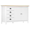 vidaXL Dressoir Hill 130x40x80 cm massief grenenhout wit