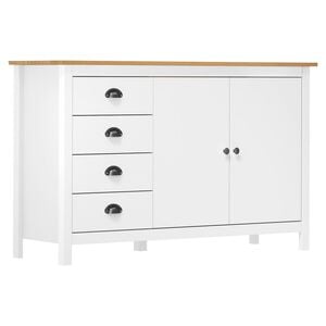 vidaXL Dressoir Hill 130x40x80 cm massief grenenhout wit