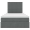 vidaXL Opbergbed met LED met matras Donkergrijs 120 x 190 cm Polyester