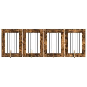vidaXL Hondenhekje met standaards 4 pcs Gerookt eiken 60 x 80 cm