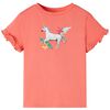 Kindershirt met korte mouwen 140 koraalkleurig