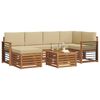 vidaXL Hoekbank Set 7 pcs Natuurlijk en Beige Massief Acaciahout