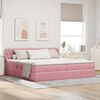 vidaXL Opbergbed met LED met matras Roze 200 x 200 cm Fluweel