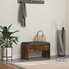 vidaXL Halbank met kussen Gerookt eiken 63 x 38 x 40 cm