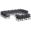 vidaXL Tuinbankenset 14 st Zwart Aluminium