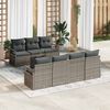 vidaXL Tuin Sofa Set met kussen 8 pcs Grijs Poly rattan, staal en glas