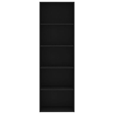 vidaXL Boekenkast met 5 schappen 60x30x189 cm bewerkt hout zwart