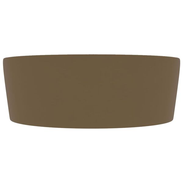 vidaXL Wastafel met overloop 36x13 cm keramiek matcrème