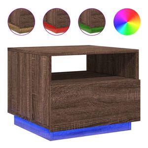 vidaXL Salontafel met LED-verlichting 50x49x40 cm bruin eikenkleur