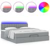 vidaXL Ottoman bed met matras en LED's 160x200 cm stof lichtgrijs