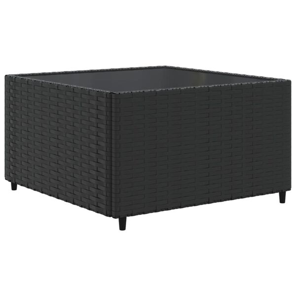 vidaXL 5-delige Loungeset met kussens poly rattan zwart