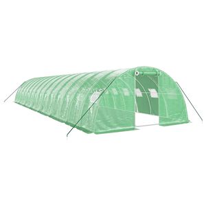 vidaXL Tuinkas met stalen frame 56 m&sup2; 14x4x2 m groen