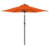 vidaXL Parasol met LED's en stalen paal 225x225x212 cm terracotta