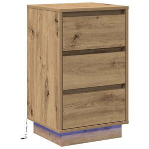 vidaXL Nachtkastje Artisan Eiken 39 x 34,5 x 65 cm Bewerkt hout
