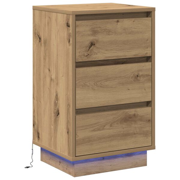 vidaXL Nachtkastje Artisan Eiken 39 x 34,5 x 65 cm Bewerkt hout