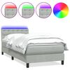 vidaXL Boxspring met matras en LED fluweel lichtgrijs 100x210 cm