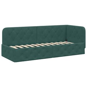 vidaXL Hoekbedframe Donkergroen 80 x 200 cm Fluweel