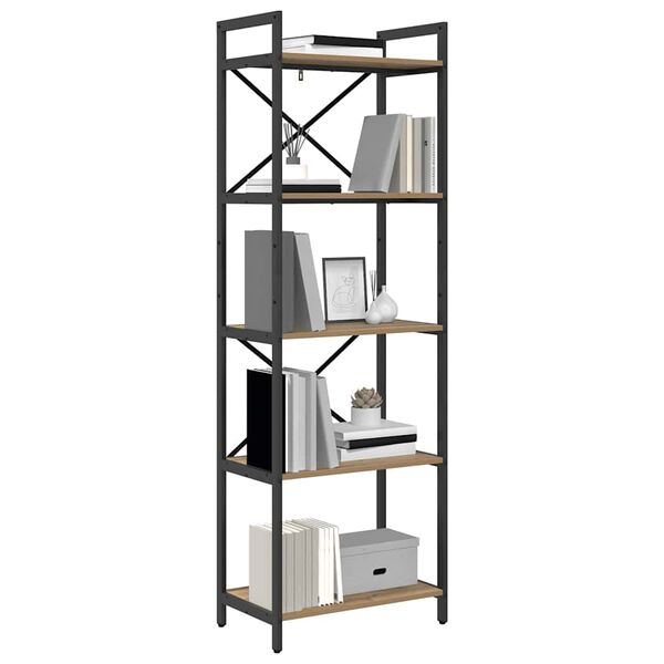 vidaXL Boekenkast Artisan Eiken 56 x 34 x 171 cm Bewerkt hout