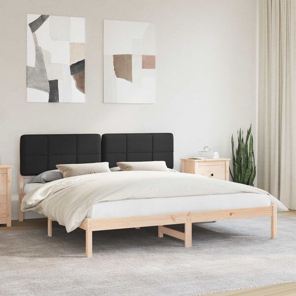 vidaXL Bedframe met Gevoerd Hoofdgedeelte Zwart 180 x 200 cm