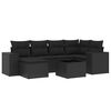 vidaXL 7-delige Loungeset met kussens poly rattan zwart