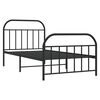 vidaXL Bedframe met hoofd- en voeteneinde metaal zwart 107x203 cm