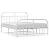 vidaXL Bedframe met hoofd- en voeteneinde metaal wit 160x200 cm