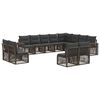 vidaXL Tuinbankenset 12 st Grijs en Donkergrijs poly rattan