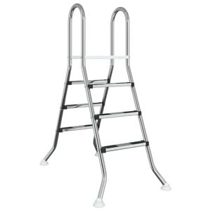vidaXL Ladder voor bovengronds zwembad 100 cm 3 treden zilver