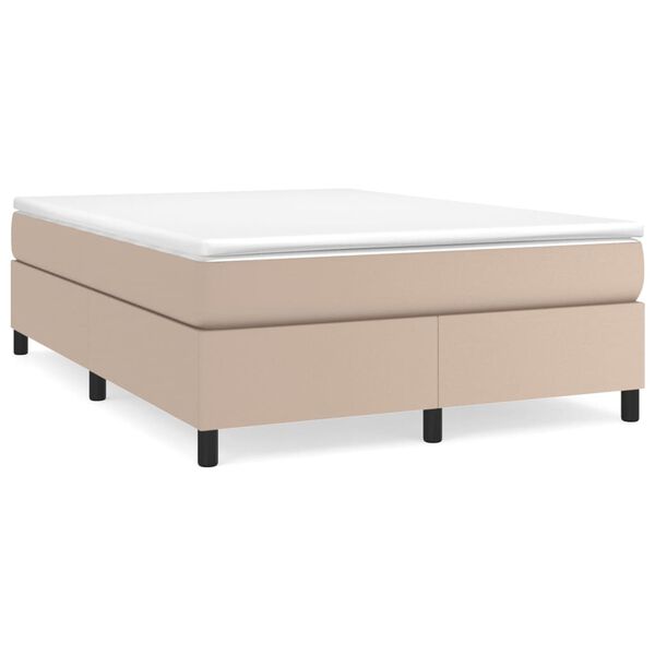 vidaXL Boxspring bed kunstleer cappuccinokleurig 140x190 cm