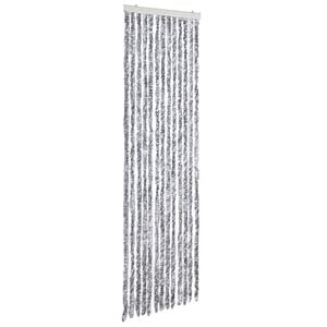 vidaXL Vliegengordijn 56x185 cm chenille wit en grijs