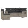 vidaXL 5-delige Loungeset met kussens poly rattan lichtgrijs