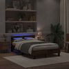 vidaXL Bedframe met LED Oudhout 120 x 190 cm Bewerkt hout