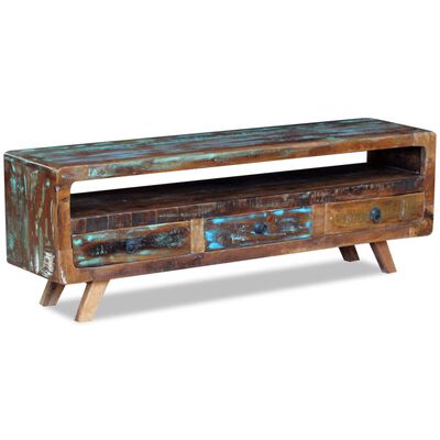 vidaXL Tv-meubel met 3 lades massief gerecycled hout