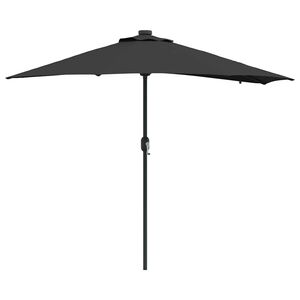vidaXL Tuinparasol Zwart 294 x 150 x 223 cm Polyester en staal