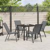 vidaXL Tuin eettafelset 5 pcs Grijs en zwart Poedercoating staal