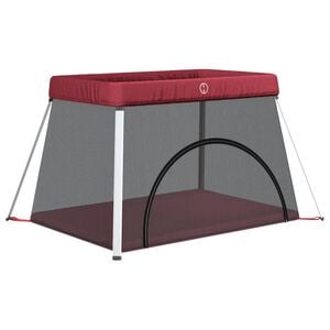 vidaXL Babybox met matras linnen rood