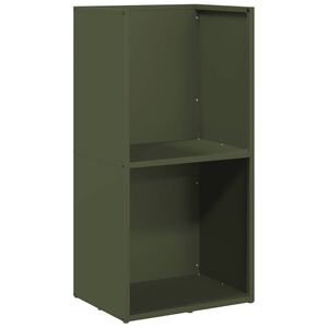vidaXL Brandhoutrek 40x30x80 cm koudgewalst staal olijfgroen