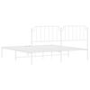 vidaXL Bedframe met hoofdbord metaal wit 183x213 cm