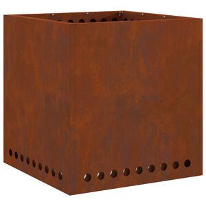 vidaXL Rookvrije vuurkom Roestkleurig 48 x 48 x 50 cm weervast staal