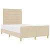 vidaXL Bedframe met hoofdeinde Crème 120 x 190 cm Stof