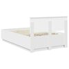 vidaXL Bedframe met hoofdeinde Wit 135 x 190 cm Bewerkt hout